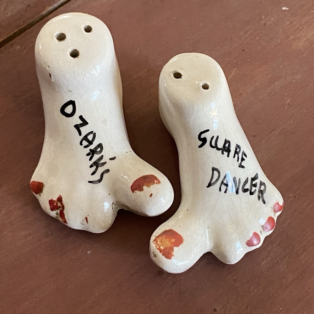 Vintage "Ozark's Square Dancer" Salt and Pepper Shakers Arkansas Traveler